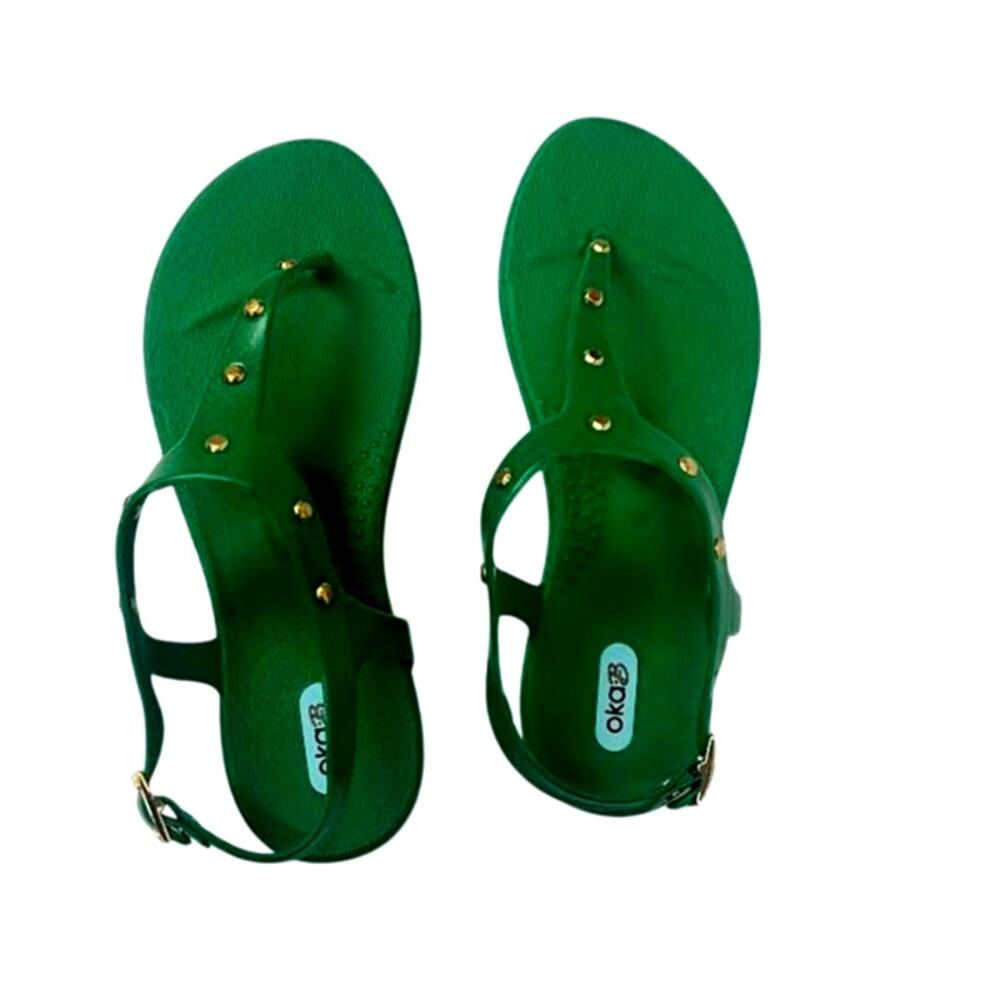 NWT! Oka-B Women's Carson Thong Sandal‎ Green US-7